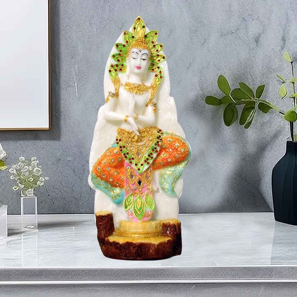 Marble look Gautam Buddha Statue for gift and living room decoration 39 cm G90GX0016W
