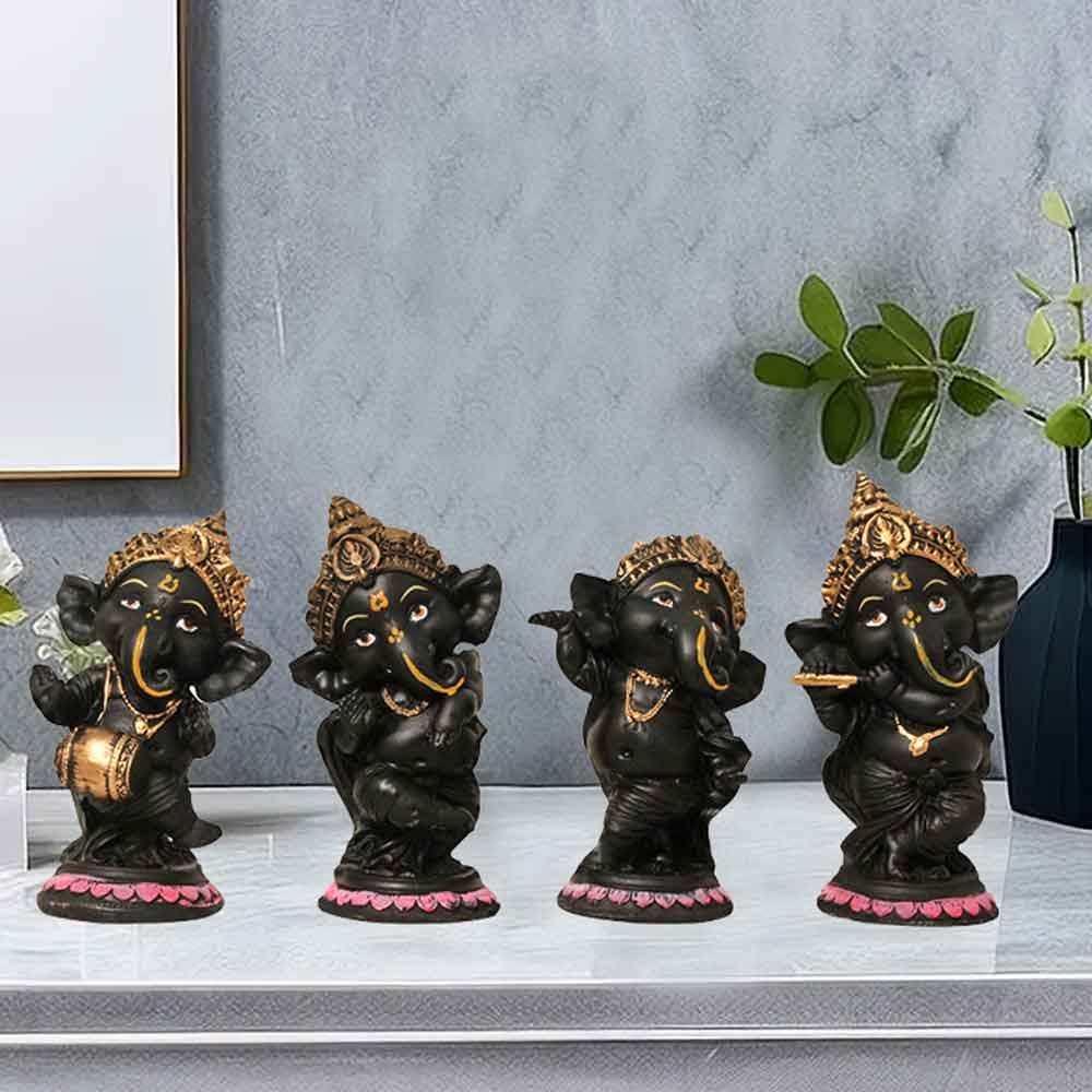 Antique Musical Ganesha Statue for home decoration and gift 15 cm G90GX0096K