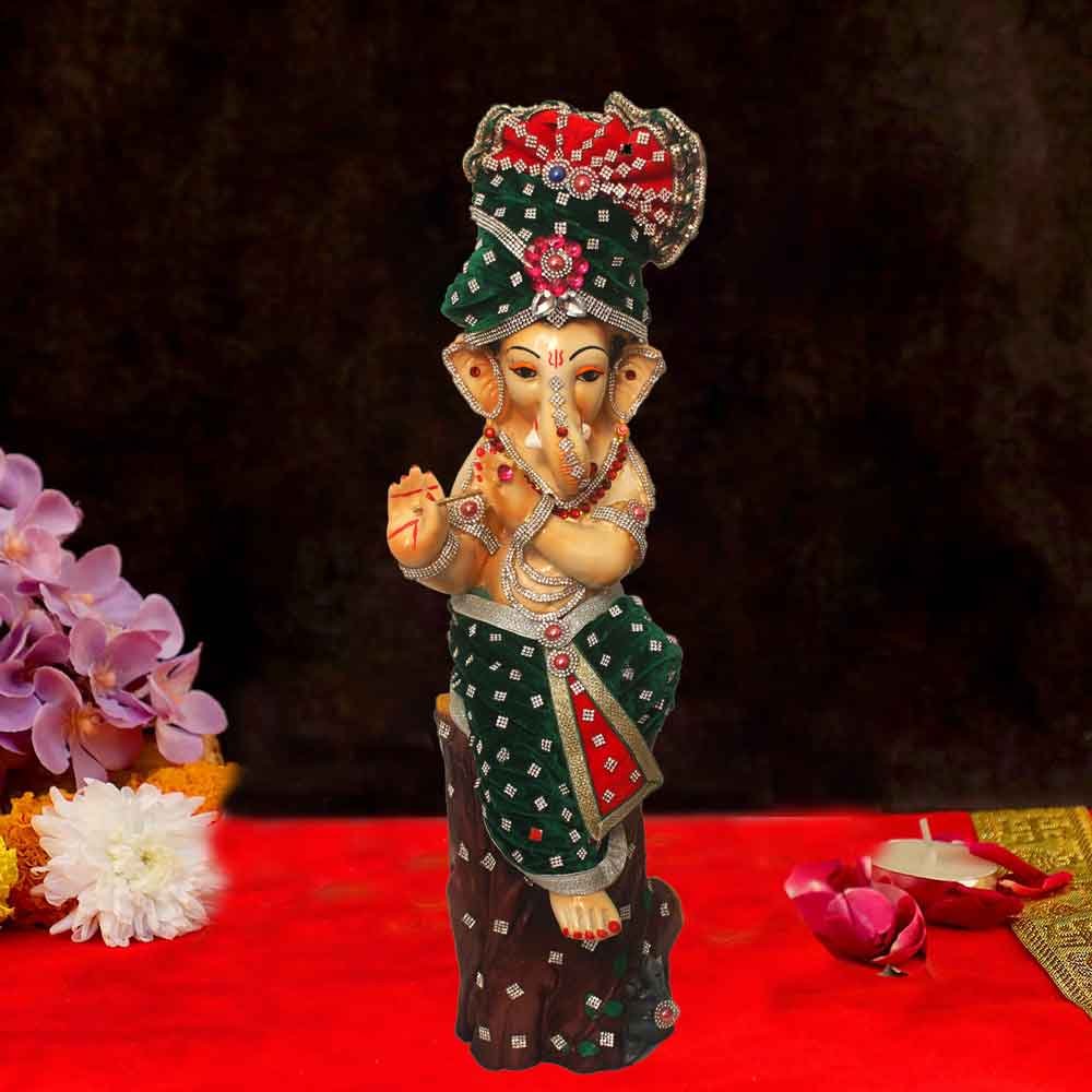Lord Ganesha Jewellery Decorated Statue idol for gifting on ganesh chaturthi 59 cm G98GX0065H