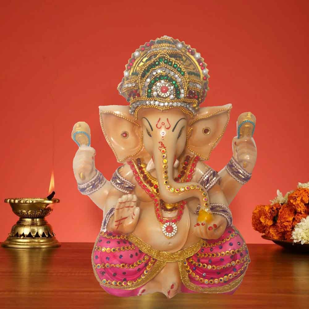 Mukut Ganesha Statue gift for ganesh chaturthi 32 cm G98GX0077I