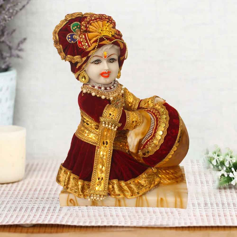 Lord Matki Krishna with Poshak for home decoration 42 cm G99GX0008D